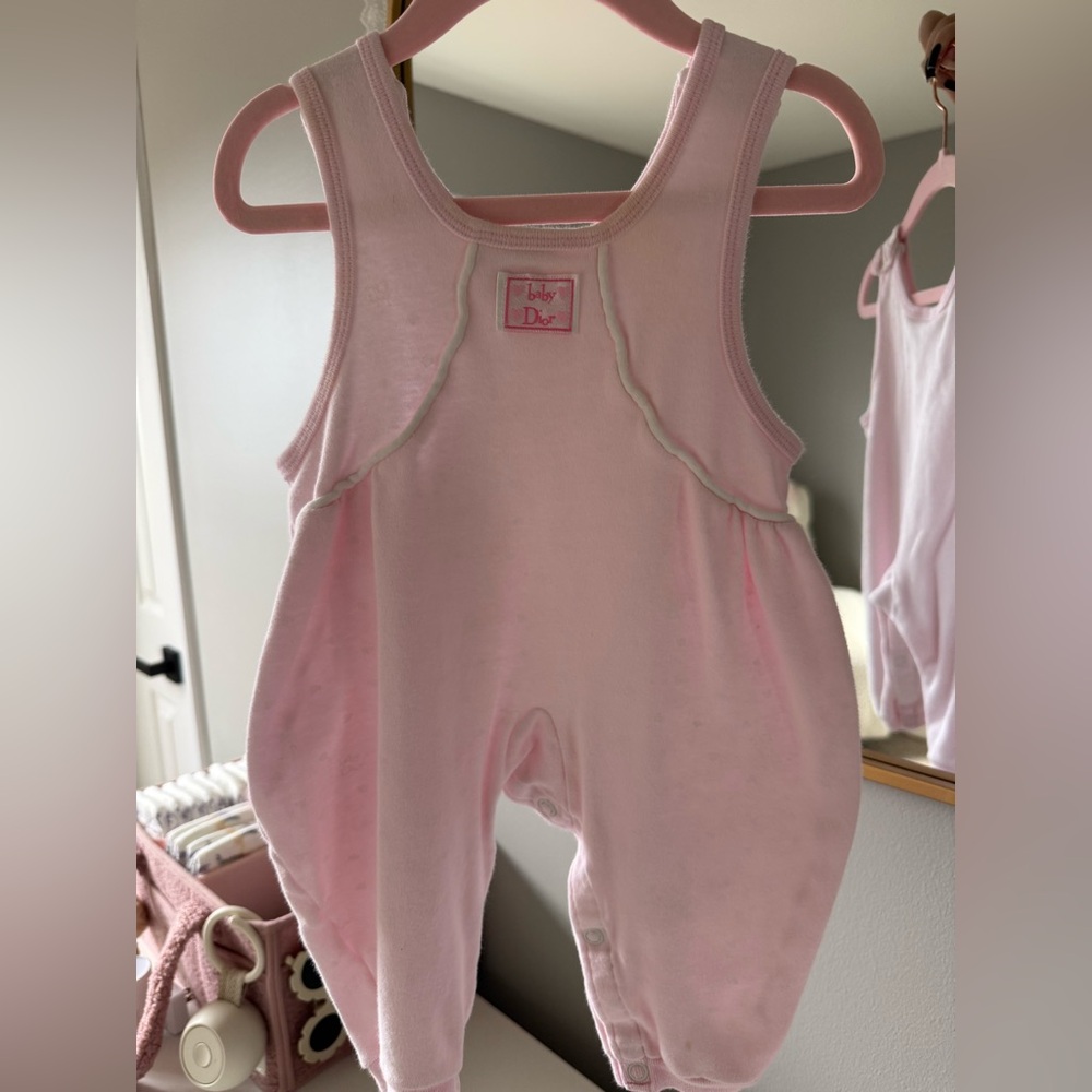 Baby Dior Pink Sleeveless One-Piece Romper Vintage
